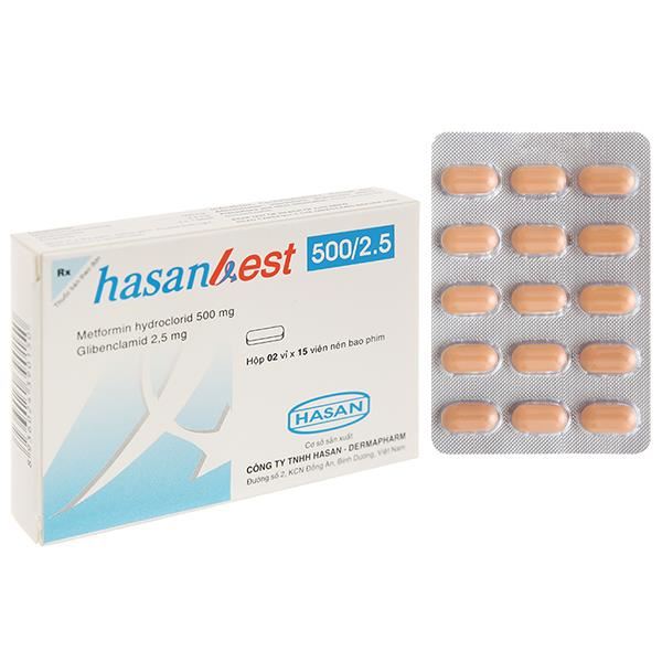 Hasanbest 500/2.5 trị đái tháo đường tuýp 2
