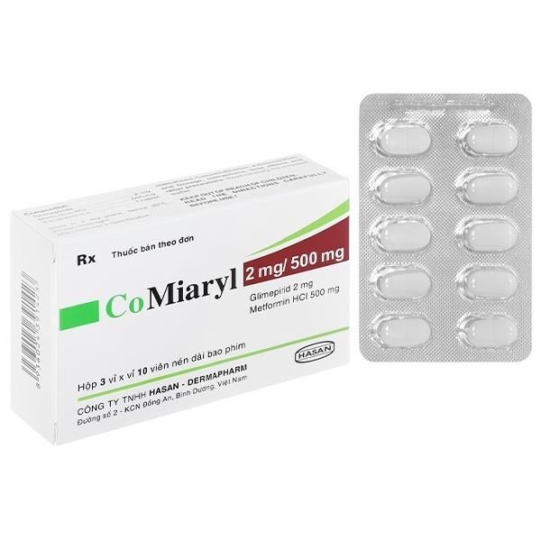 CoMiaryl 2mg/500mg trị đái tháo đường