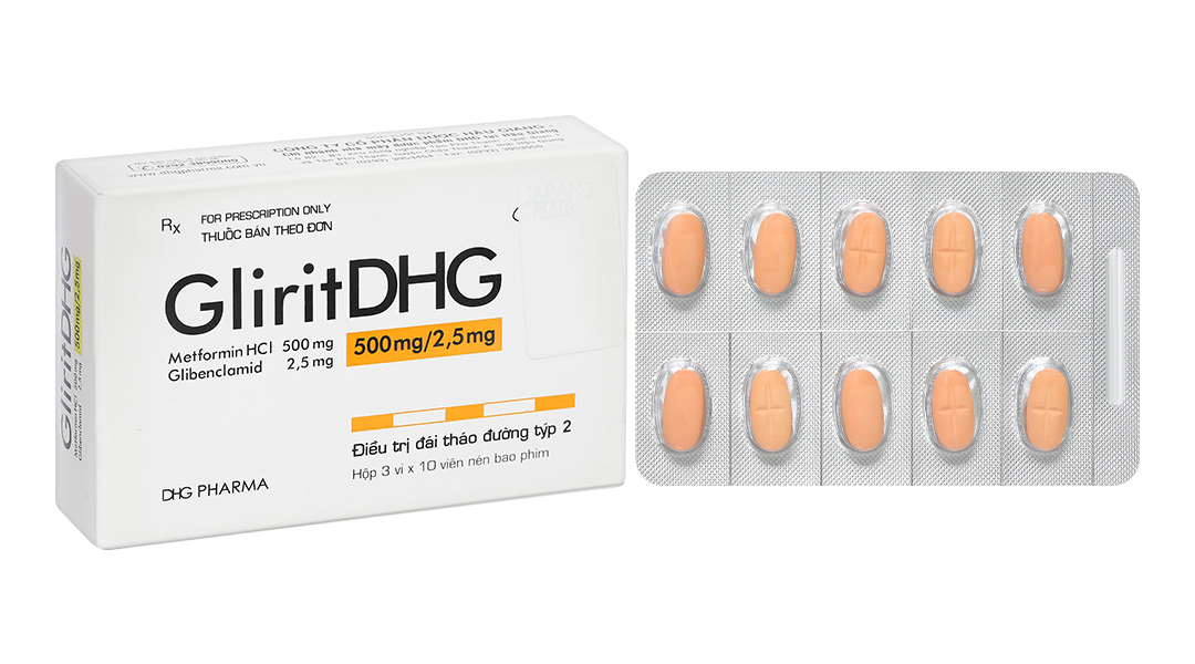 GliritDHG 500mg/2.5mg điều trị đái tháo đường tuýp 2