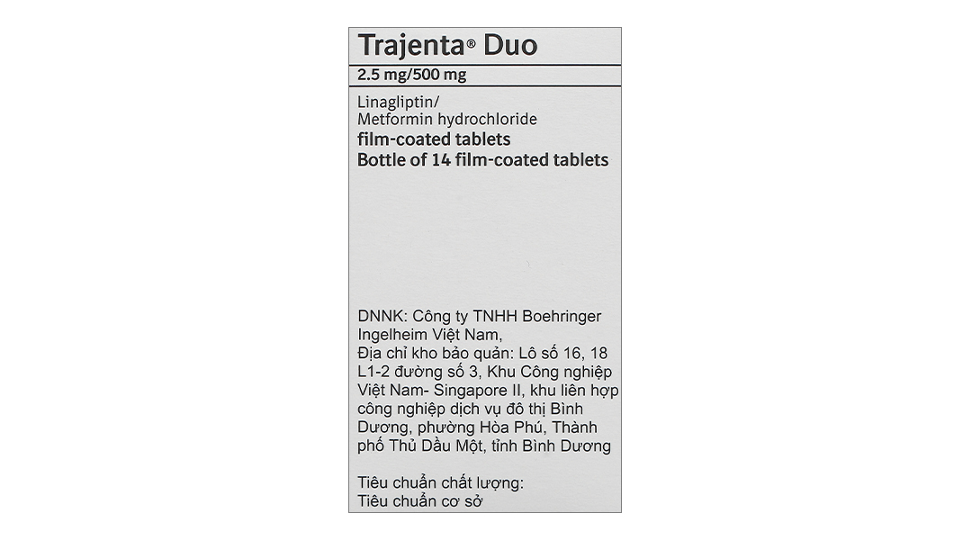 Trajenta Duo 2.5mg/500mg trị đái tháo đường type II