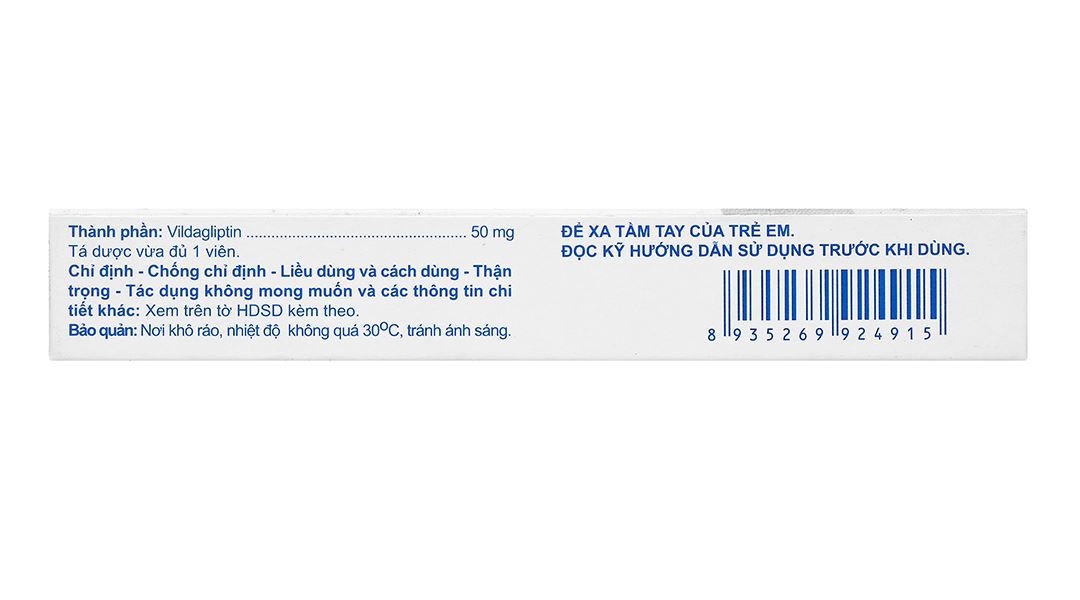 A.T Vildagliptin 50mg điều trị đái tháo đường tuýp 2