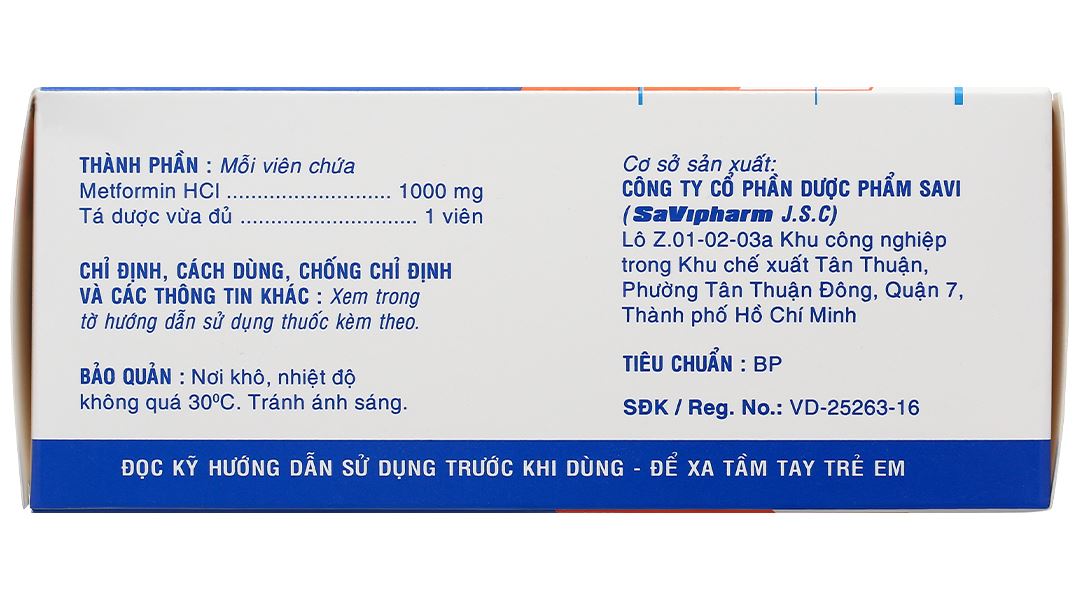 Metsav 1000 điều trị đái tháo đường