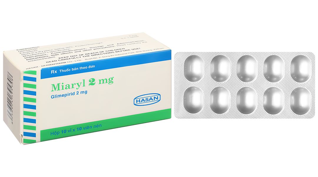 Miaryl 2mg điều trị tiểu đường type 2