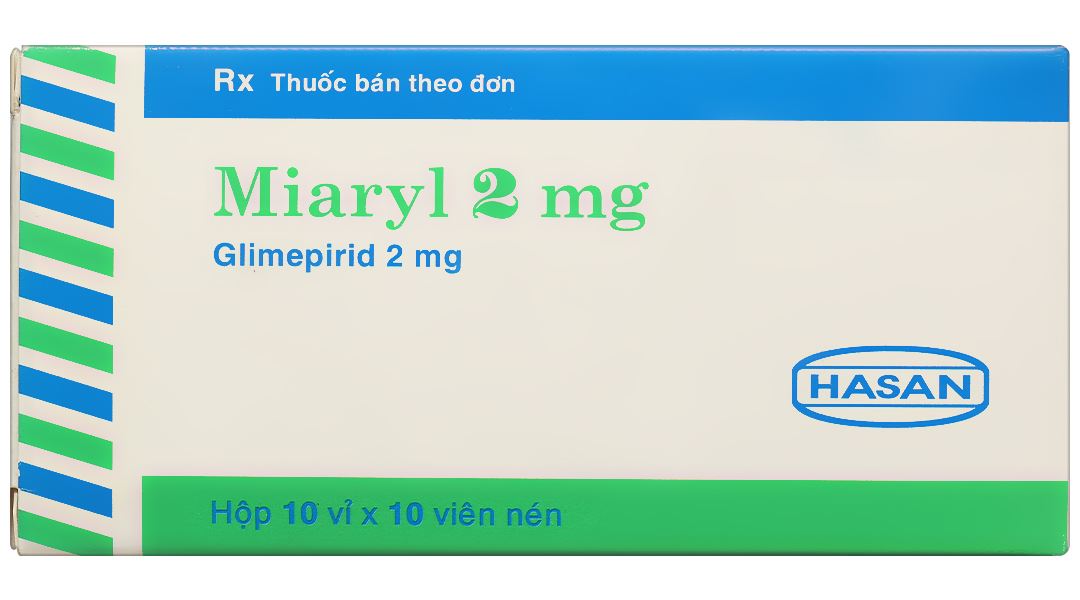 Miaryl 2mg điều trị tiểu đường type 2