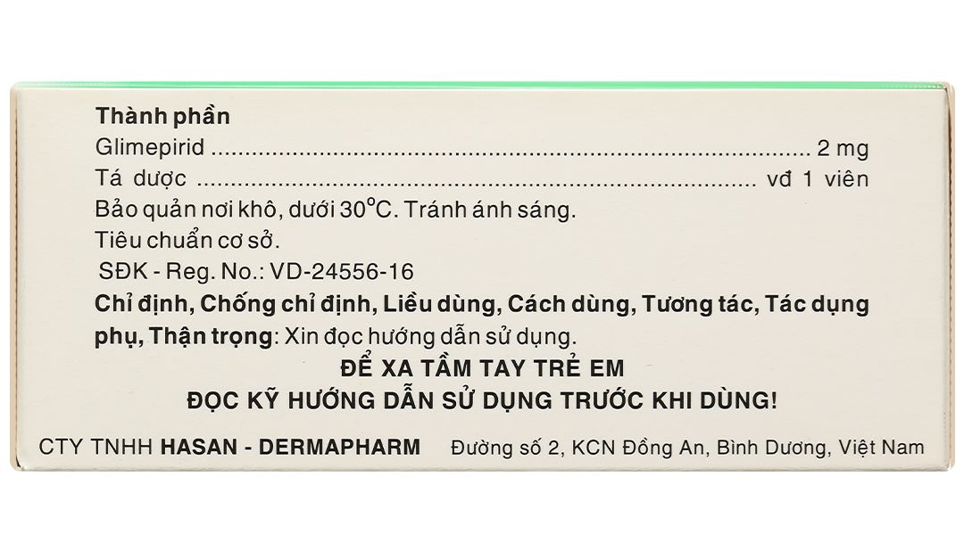 Miaryl 2mg điều trị tiểu đường type 2