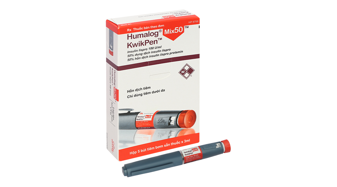 Bút tiêm Humalog Mix 50 KwikPen 100 U/ml trị đái tháo đường