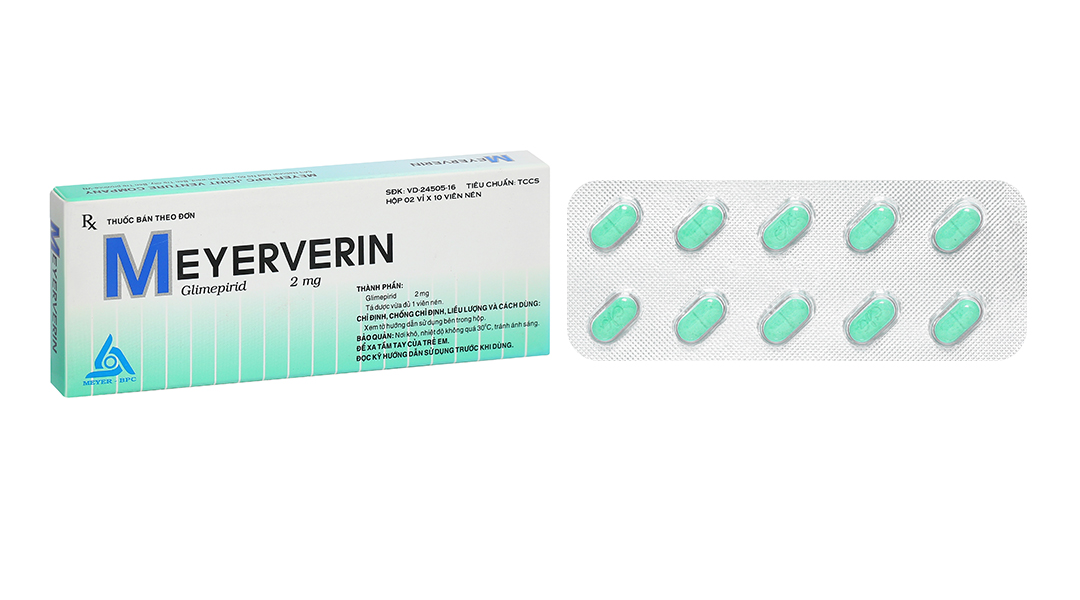 Meyerverin 2mg điều trị đái tháo đường tuýp 2
