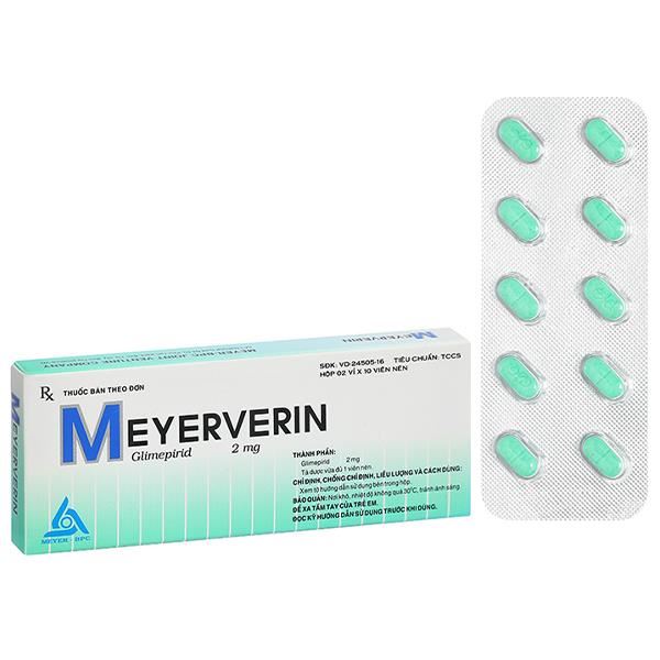 Meyerverin 2mg điều trị đái tháo đường tuýp 2
