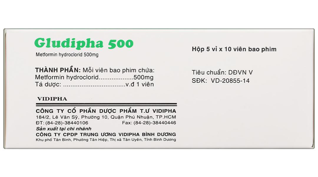 Gludipha 500 điều trị đái tháo đường tuýp 2