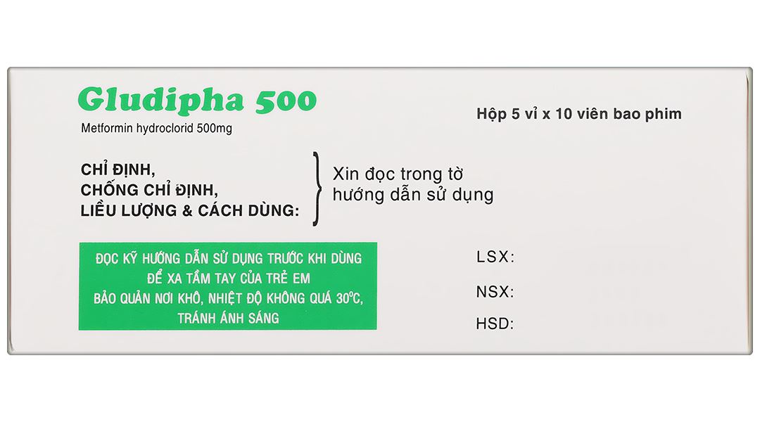 Gludipha 500 điều trị đái tháo đường tuýp 2
