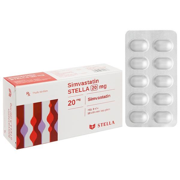 Simvastatin Stella 20mg trị rối loạn mỡ máu