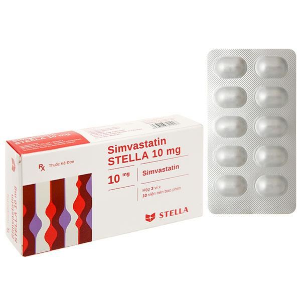 Simvastatin Stella 10mg trị rối loạn mỡ máu