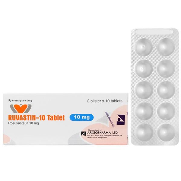 Ruvastin-10 Tablet trị rối loạn mỡ máu