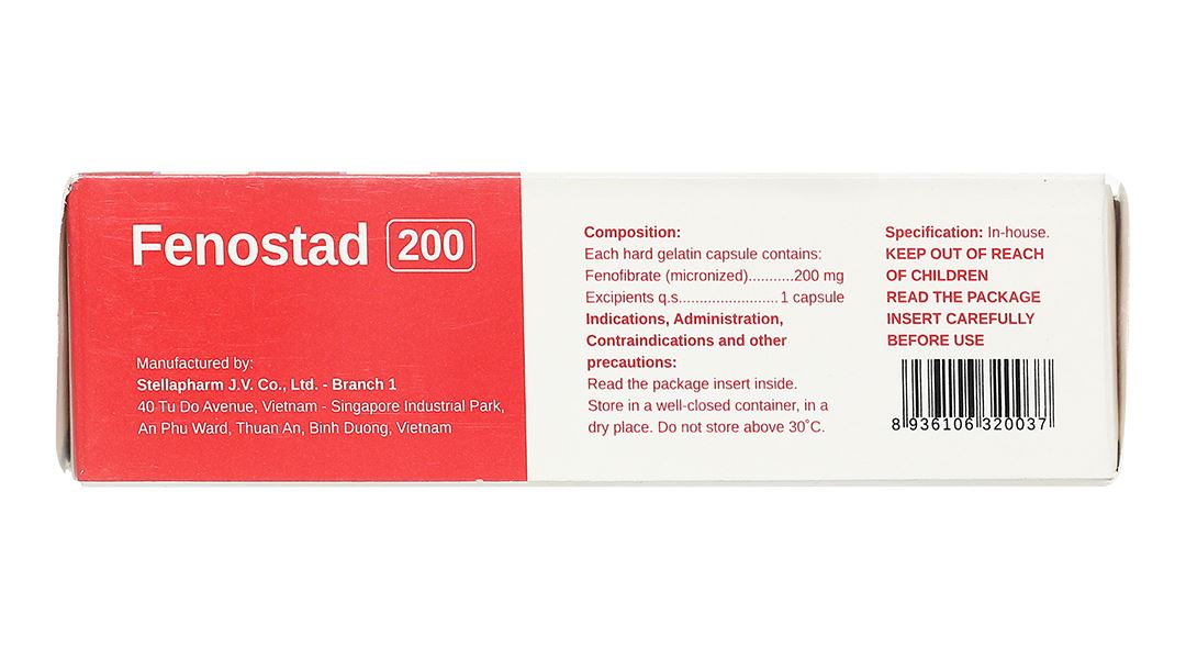 Fenostad 200mg trị tăng triglycerid huyết, lipid huyết