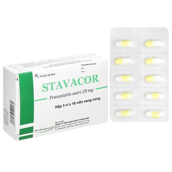 Stavacor 20mg trị tăng cholesterol máu, rối loạn mỡ máu hỗn hợp