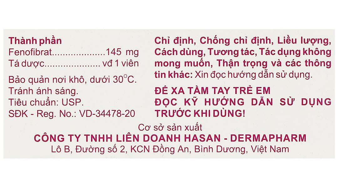 Mibefen NT 145 điều trị tăng triglycerid huyết nặng