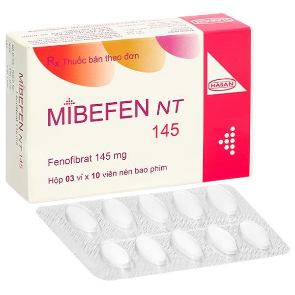 Mibefen NT 145 điều trị tăng triglycerid huyết nặng