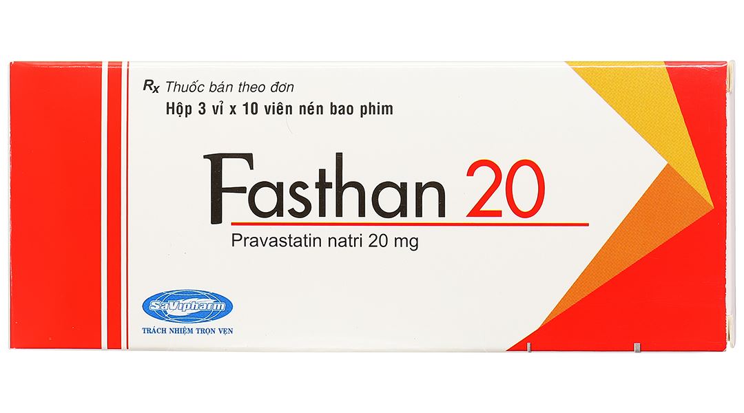 Fasthan 20mg trị rối loạn lipid máu, dự phòng biến cố tim mạch