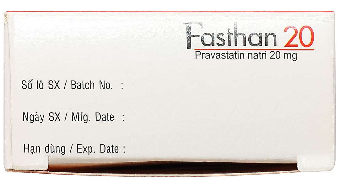 Fasthan 20mg trị rối loạn lipid máu, dự phòng biến cố tim mạch