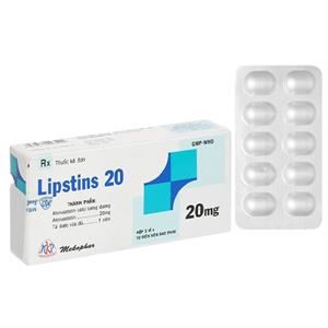 Lipstins 20 trị tăng cholesterol máu và dự phòng biến chứng tim mạch