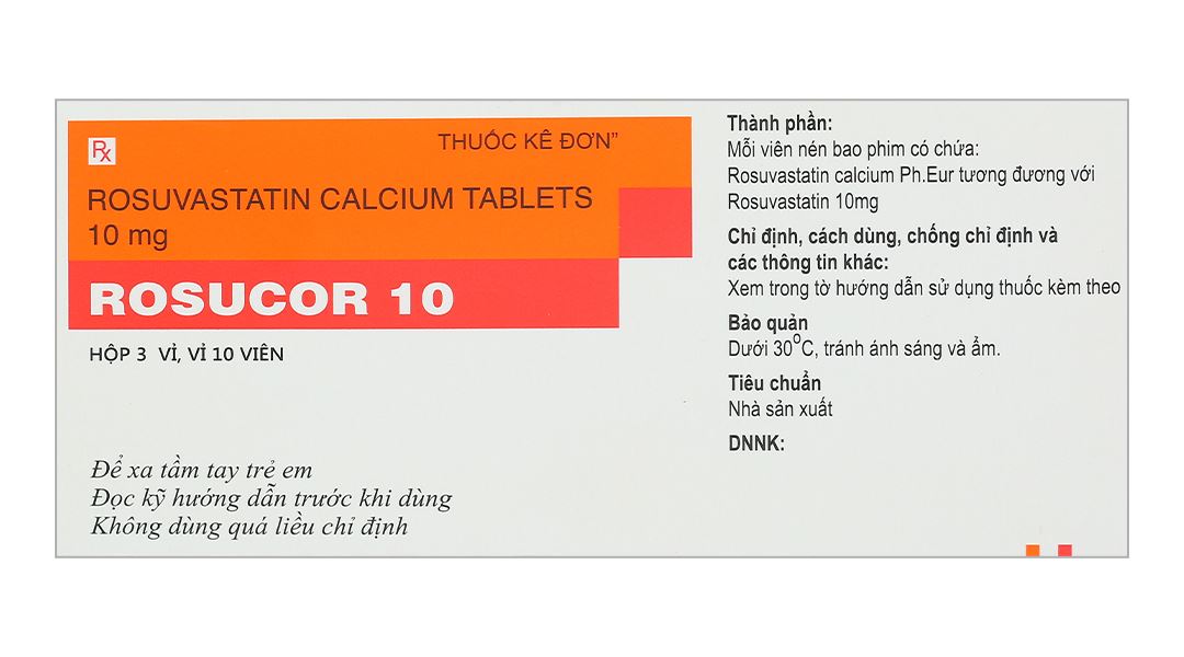 Rosucor 10 điều trị rối loạn lipid máu