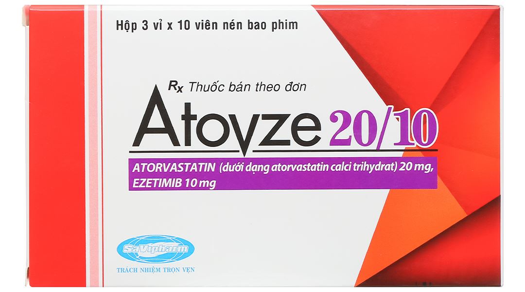 Atovze 20/10 điều trị tăng cholesterol máu
