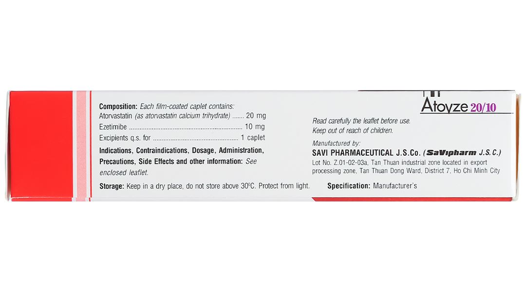Atovze 20/10 điều trị tăng cholesterol máu