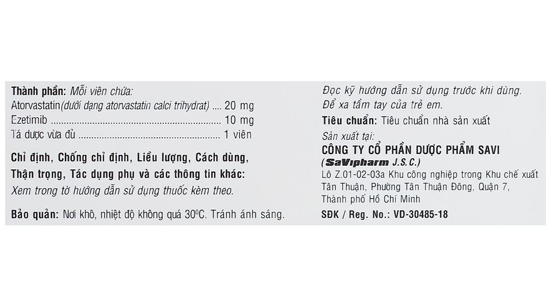 Atovze 20/10 điều trị tăng cholesterol máu