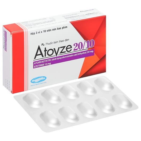 Atovze 20/10 điều trị tăng cholesterol máu