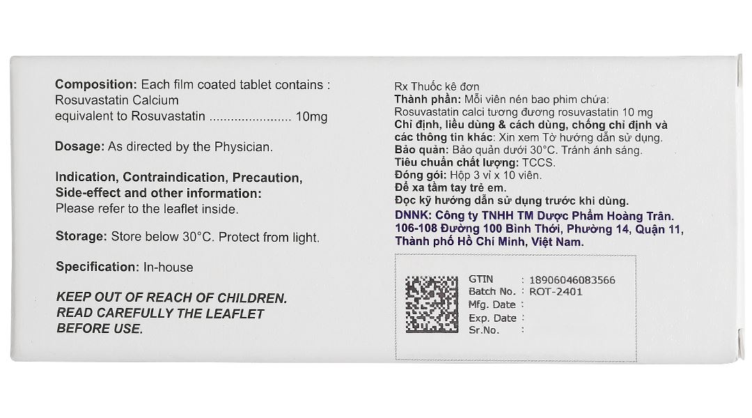Rosubolic-10 điều trị tăng cholesterol máu