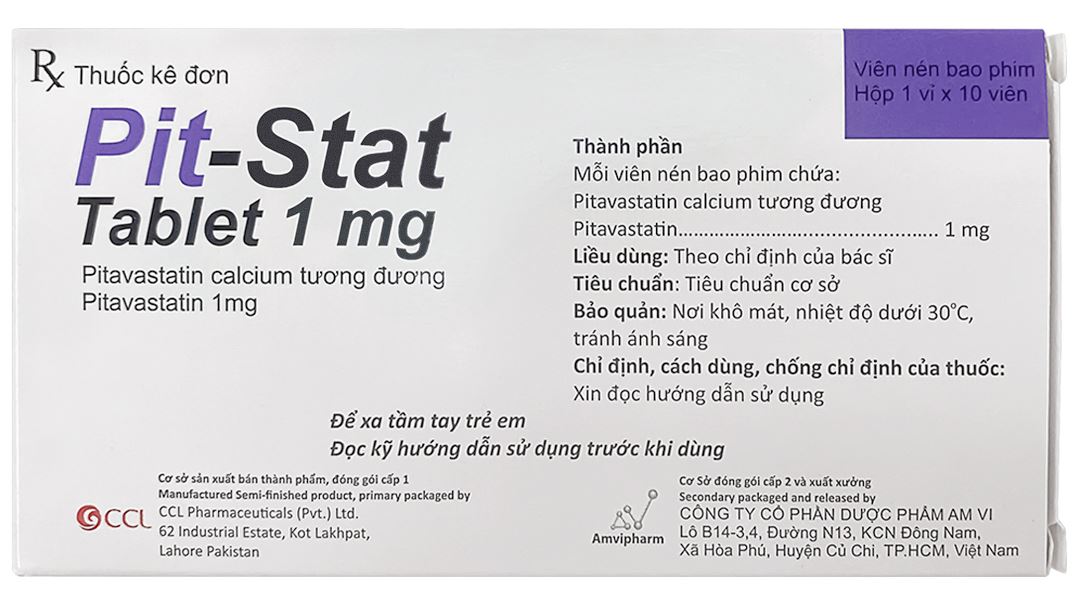 Pit-Stat Tablet 1mg tác dụng giảm cholesterol toàn phần và LDL-C