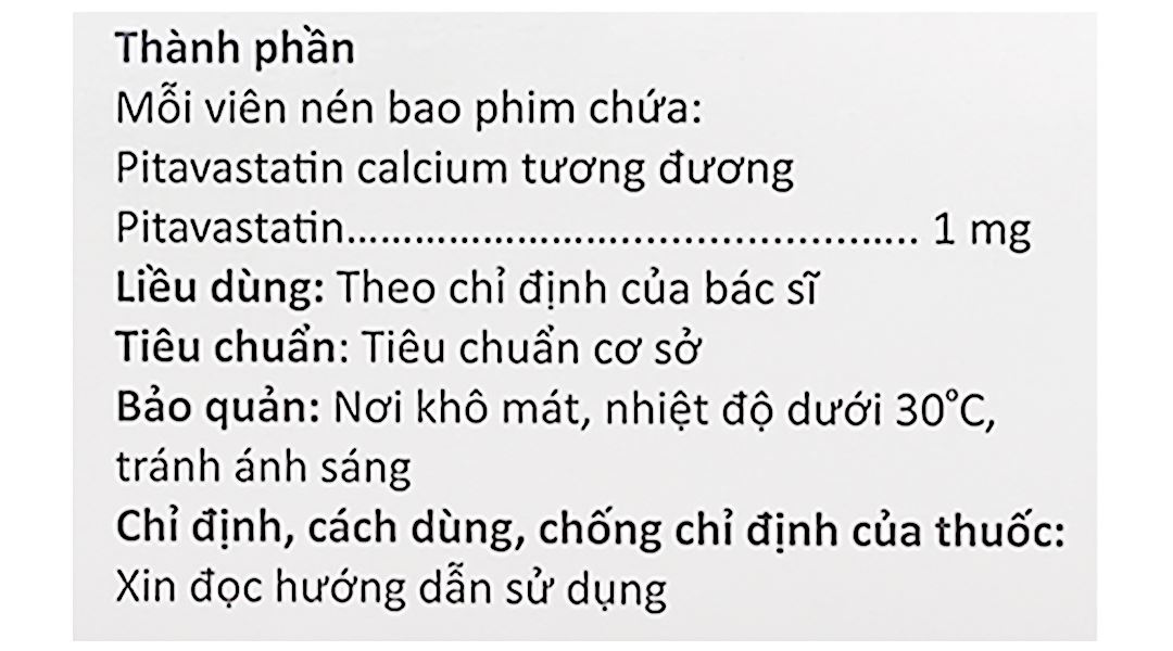 Pit-Stat Tablet 1mg tác dụng giảm cholesterol toàn phần và LDL-C