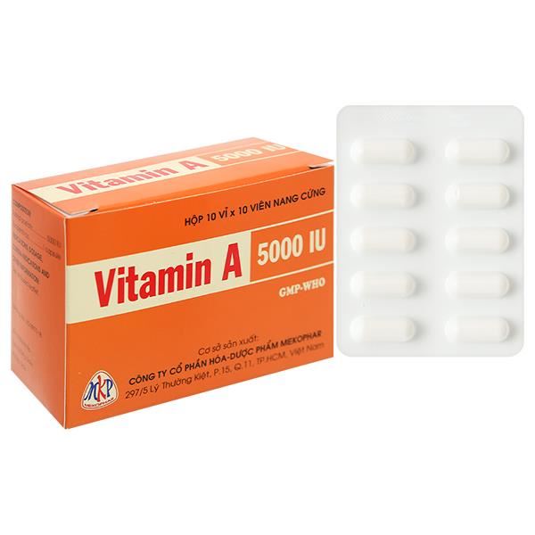 Vitamin A 5000IU phòng và trị các triệu chứng thiếu vitamin A