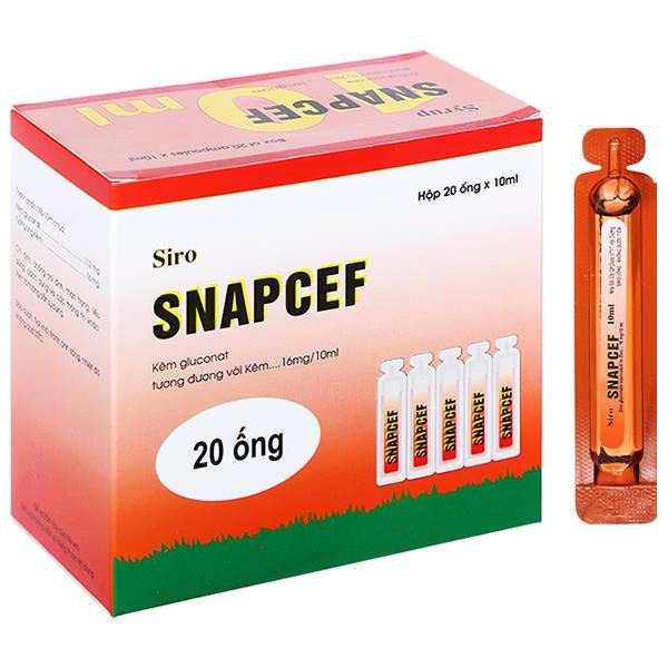 Siro Snapcef 16 mg/10ml trị tiêu chảy, bổ sung kẽm