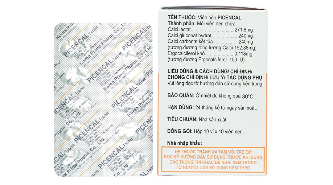 Picencal phòng và trị loãng xương, còi xương, nhuyễn xương