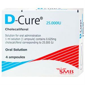 Dung dịch uống D-Cure 25.000IU phòng và trị thiếu vitamin D