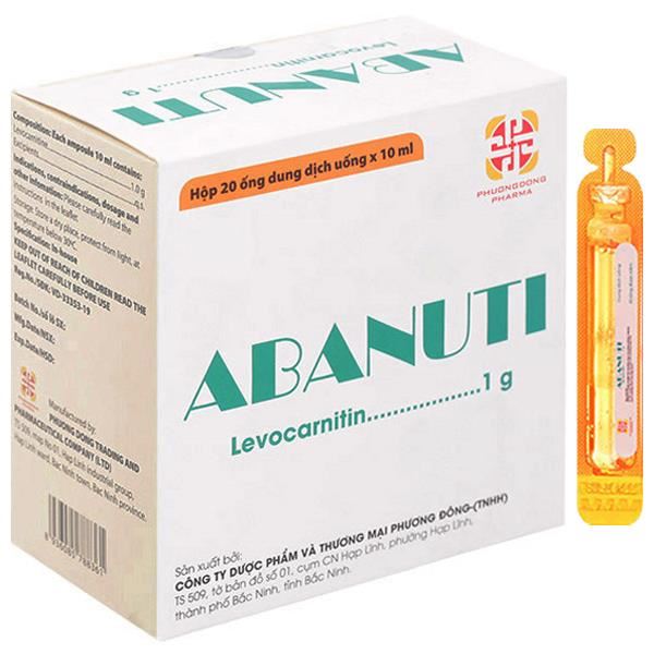 Dung dịch uống Abanuti 1g trị thiếu Carnitine