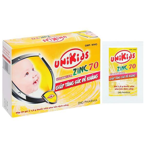 Cốm pha hỗn dịch uống Unikids Zinc 70 trị tiêu chảy cấp và mạn tính