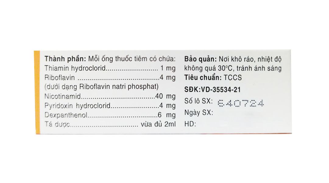 Dung dịch tiêm truyền Supvizyn phòng và trị thiếu vitamin nhóm B