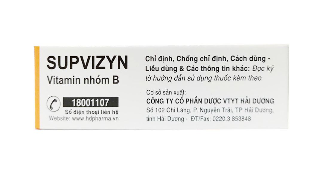 Dung dịch tiêm truyền Supvizyn phòng và trị thiếu vitamin nhóm B