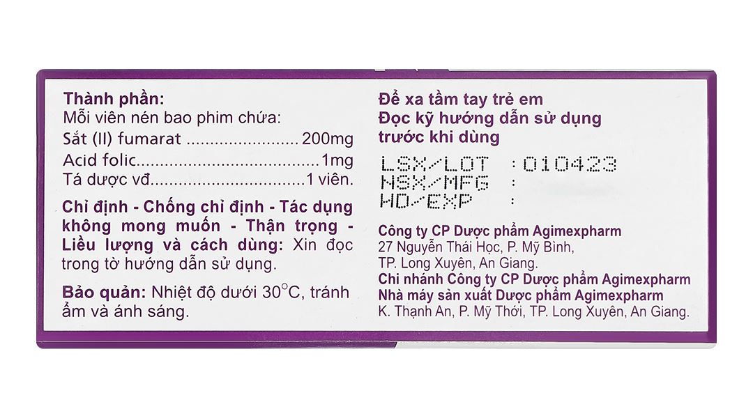 Agifivit phòng và điều trị bệnh thiếu máu