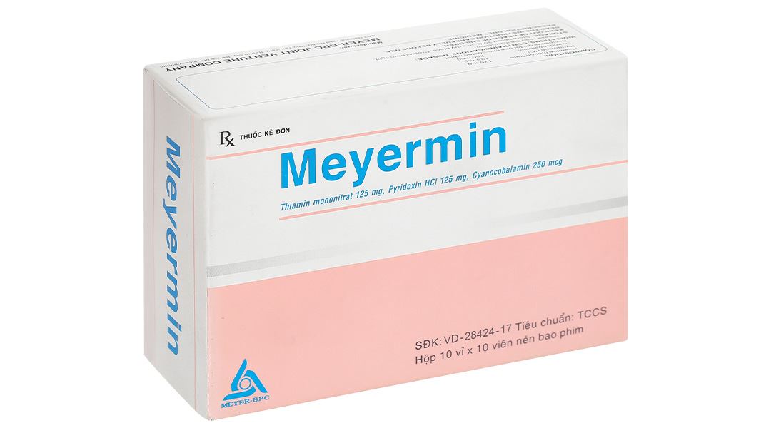 Meyermin dự phòng và trị thiếu vitamin nhóm B do dinh dưỡng, do thuốc