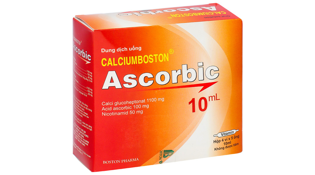Dung dịch uống Calciumboston Ascorbic trị thiếu canxi, vitamin C