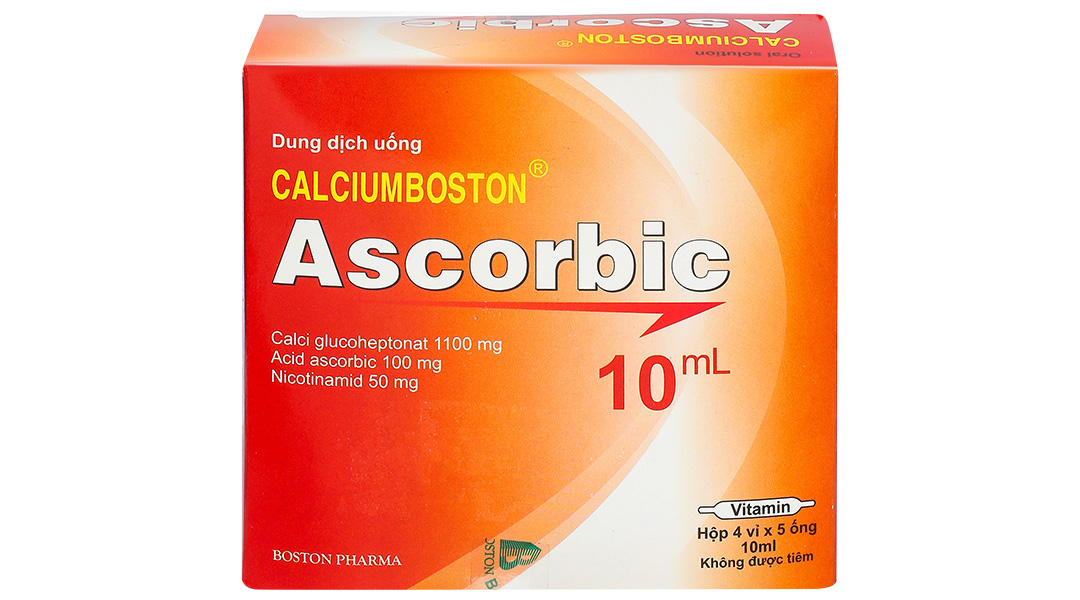 Dung dịch uống Calciumboston Ascorbic trị thiếu canxi, vitamin C