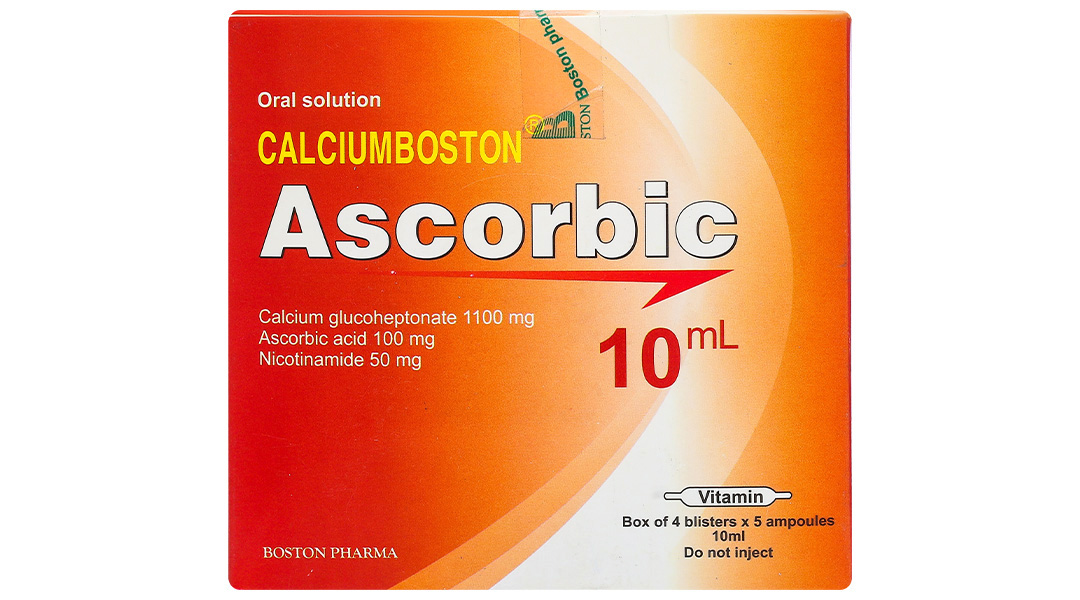Dung dịch uống Calciumboston Ascorbic trị thiếu canxi, vitamin C
