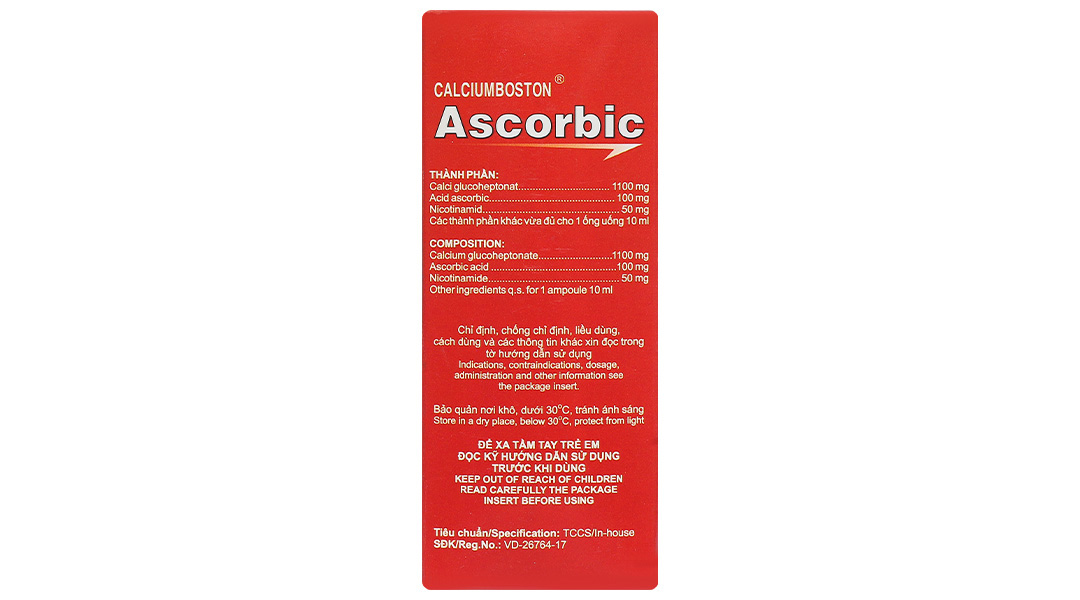 Dung dịch uống Calciumboston Ascorbic trị thiếu canxi, vitamin C