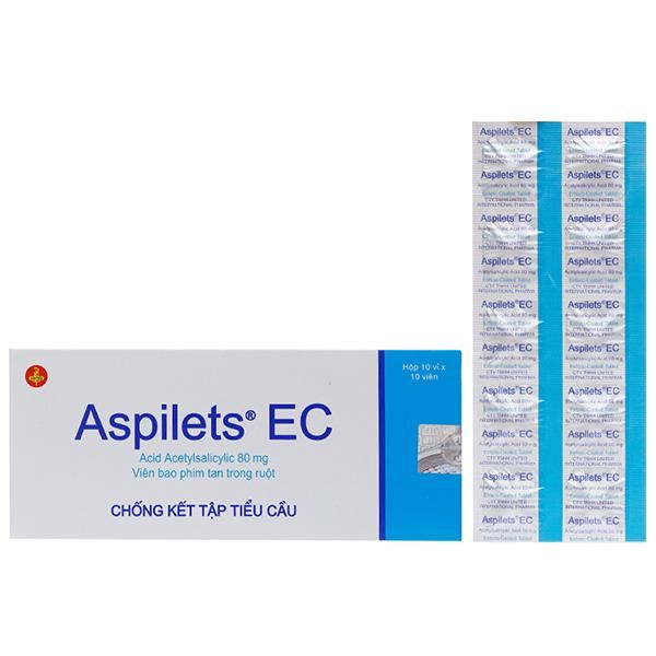 Aspilets EC 80mg phòng và trị huyết khối