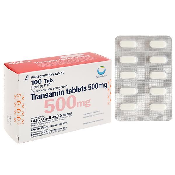 Transamin Tablets 500mg điều trị chảy máu do tăng tiêu firin