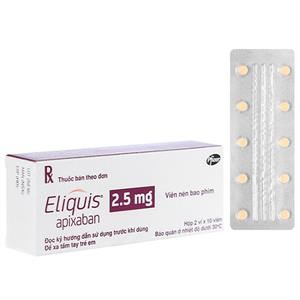 Eliquis 2.5mg phòng ngừa đột quỵ, tắc tĩnh mạch phổi