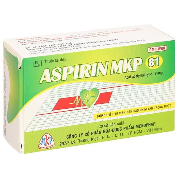 Aspirin Mkp 81 dự phòng thứ phát bệnh tim mạch hoặc mạch máu não